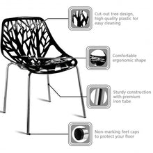 Load image into Gallery viewer, Set of 4 Dining Birch Sapling Accent Armless Chairs-Black