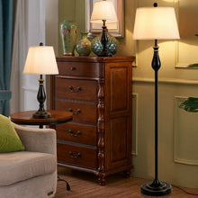 Load image into Gallery viewer, 3 pcs Brushed Nickel Lamp Set-Black