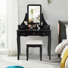 Load image into Gallery viewer, Vanity Set of Mirror Drawers Storage Box Makeup-Black