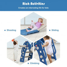 Load image into Gallery viewer, 3 in 1 Kids Slide Baby Play Climber Slide Set with Basketball Hoop -Blue