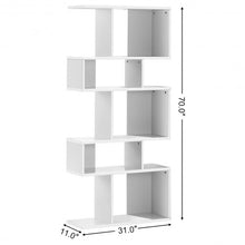 Load image into Gallery viewer, 5 Cubes Ladder Shelf Corner Bookshelf Display Rack Bookcase-White