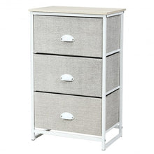 Load image into Gallery viewer, Nightstand Side Table Storage Tower Dresser Chest with 3 Drawers-Gray
