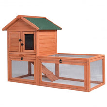 Load image into Gallery viewer, Outdoor Wooden Rabbit Bunny Chicken Coops Cages with Tray