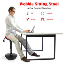Load image into Gallery viewer, Adjustable Swivel Sitting Balance Wobble Stool Standing Desk Chair-Red
