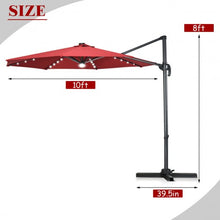 Load image into Gallery viewer, 10 Ft Patio Offset Cantilever Umbrella with Solar Lights-Wine