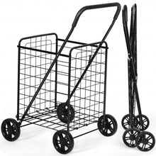 Load image into Gallery viewer, Portable Folding Shopping Cart Utility for Grocery Laundry-Black