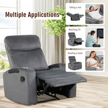 Load image into Gallery viewer, Recliner Chair Single Sofa Lounger with Arm Storage and Cup Holder for Living Room-Gray