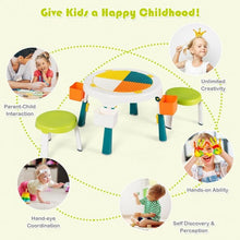 Load image into Gallery viewer, 5-in-1 Kid Folding Storage Activity Table Chair Set-Green
