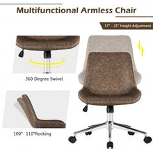 Load image into Gallery viewer, Leather Armless Adjustable Mid-Back Office Chair