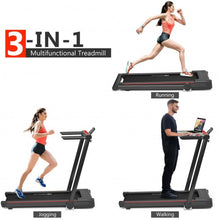 Load image into Gallery viewer, 2.25HP 3-in-1 Folding Treadmill with Table Speaker Remote Control-Black