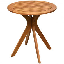 Load image into Gallery viewer, 27" Outdoor Round Solid Wood Coffee Side Bistro Table