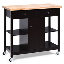 Load image into Gallery viewer, Rolling Kitchen Trolley Island Utility Cart Storage Shelf-Deep Brown