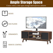 Load image into Gallery viewer, 50" Wood Media TV Stand with Storage Shelf-Black