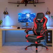 Load image into Gallery viewer, Adjustable Gaming Chair with Footrest for Home Office-Red