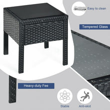 Load image into Gallery viewer, 3 Pieces Outdoor Rattan Patio Conversation Set with Seat Cushions-Gray