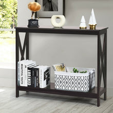 Load image into Gallery viewer, 2-Tier Console X-Design Sofa Side Accent Table-Espresso