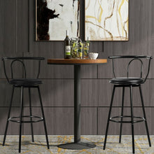 Load image into Gallery viewer, Set of 2 Swivel Seat Metal Frame Bar Stools with Footrest