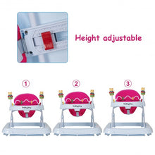 Load image into Gallery viewer, Adjustable Height Removable Folding Portable Baby Walker-Pink