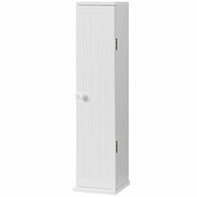 Load image into Gallery viewer, Free Standing Toilet Paper Holder with 4 Shelves and Top Slot for Bathroom-White