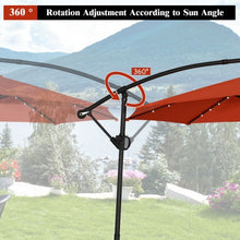 Load image into Gallery viewer, 10FT 360 Rotation Solar Powered LED Patio Offset Umbrella-Orange