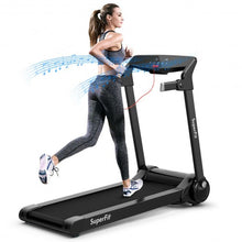 Load image into Gallery viewer, 3HP Folding Electric Treadmill Running Machine with Bluetooth Speaker-Silver
