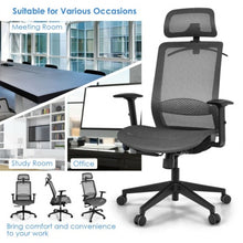 Load image into Gallery viewer, Height Adjustable Ergonomic High Back Mesh Office Chair with Hange-Gray