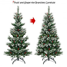 Load image into Gallery viewer, 5 ft Snow Flocked Artificial Christmas Hinged Tree
