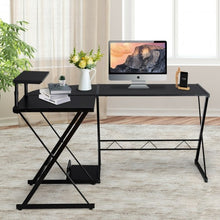 Load image into Gallery viewer, L-Shaped Desk Reversible Corner Computer Desk with Movable Shelf & CPU Stand