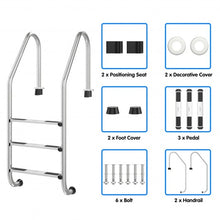 Load image into Gallery viewer, 3 Step Stainless Steel Swimming Pool Ladder Handrail for Pool