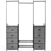 Load image into Gallery viewer, 8 Drawer Fabric Dresser with Rack Multifunctional Storage Tower Metal
