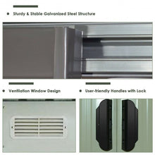 Load image into Gallery viewer, 4x6 ft Outdoor Galvanized Steel Tool Storage Shed with Sliding Door-Light Green