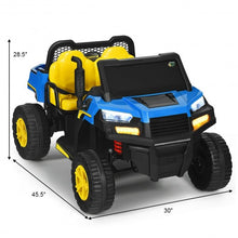 Load image into Gallery viewer, 12V Battery Powered Kids Ride On Dumpbed Truck RC-Blue