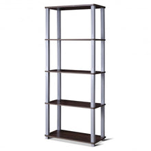 Load image into Gallery viewer, 5-Tier Multi-Functional Storage Shelves Rack Display Bookcase-Coffee