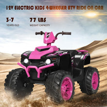 Load image into Gallery viewer, 12V Kids 4-Wheeler ATV Quad Ride On Car -Pink