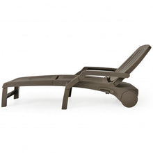 Load image into Gallery viewer, Adjustable Patio Sun Lounger with Weather Resistant Wheels-Coffee