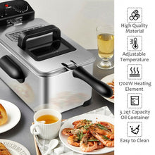 Load image into Gallery viewer, 3.2 Quart Electric Stainless Steel Deep Fryer with Timer