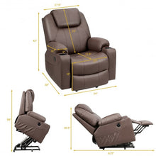 Load image into Gallery viewer, Electric Power Lift Leather Massage Sofa-Brown