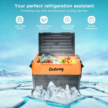 Load image into Gallery viewer, 58 Quarts Car Refrigerator Portable RV Freezer Dual Zone with Wheel-Orange
