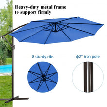 Load image into Gallery viewer, 10 Ft Patio Offset Hanging Umbrella with Easy Tilt Adjustment-Blue