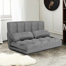Load image into Gallery viewer, Foldable Floor 6-Position Adjustable Lounge Couch-Gray