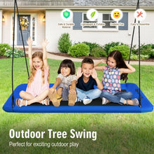 Load image into Gallery viewer, 60" Platform Tree Swing Outdoor with 2 Hanging Straps-Blue