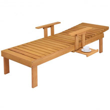 Load image into Gallery viewer, Patio Side Deck Wood Chaise Sun Lounger