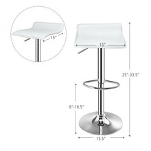 Load image into Gallery viewer, Set of 2 Adjustable PU Leather Backless Bar Stools-White