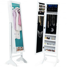 Load image into Gallery viewer, Freestanding Mirrored Jewelry Armoire Cabinet with Lights