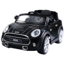 Load image into Gallery viewer, 10-Presell MINI Hatch 12V Electric Kids Ride On Car Licensed MP3 RC Remote Control-Black