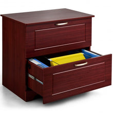 Load image into Gallery viewer, 2-Drawer Lateral File Cabinet w/ Adjustable Pole-Brown