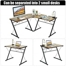 Load image into Gallery viewer, 59" L-Shaped Corner Desk Computer Table for Home Office Study Workstation-Brown