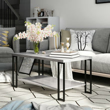 Load image into Gallery viewer, Accent Cocktail Table Coffee Table w/ Storage Shelf-Gray