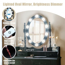 Load image into Gallery viewer, 4 Drawers Vanity Table Dressing Table with Touch Switch-Black
