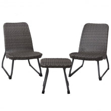 Load image into Gallery viewer, 3 pcs Outdoor All Weather Rattan Conversation Chair & Table Set